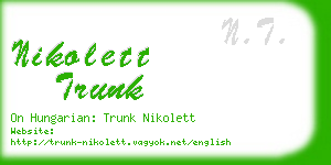 nikolett trunk business card